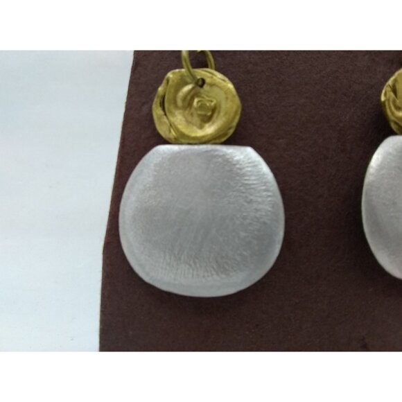 Vance Kitira Jewelry Dangling Earrings silver Metal Amulet Natural gold Floral - Picture 12 of 12